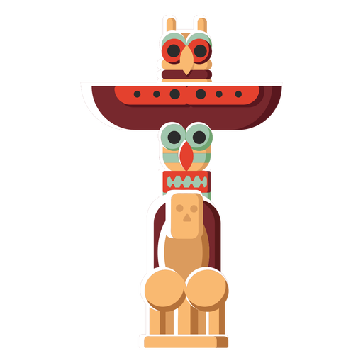 Totem mit flachem Symbol PNG-Design