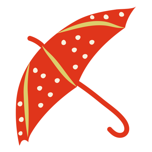 Paraguas rojo plano Diseño PNG