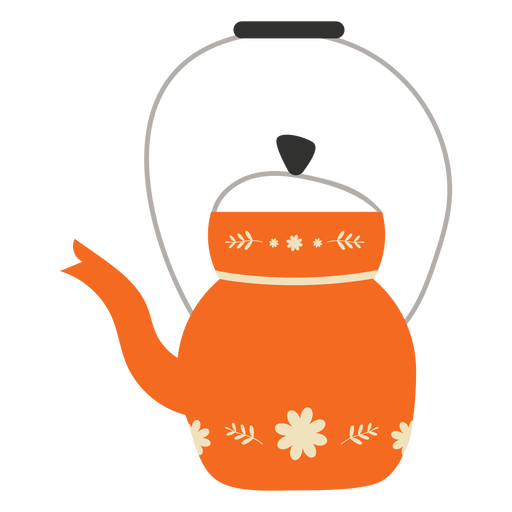 Flache Teekanne Orange PNG-Design