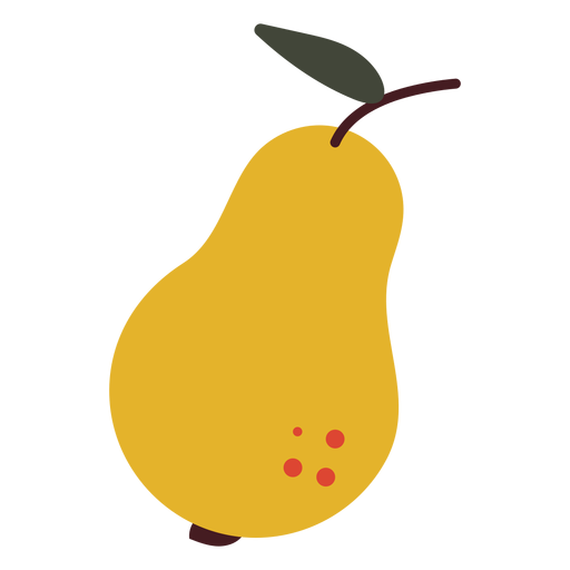 Flat yellow pear PNG Design