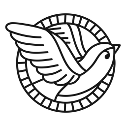 Voar de pássaro à moda antiga Desenho PNG