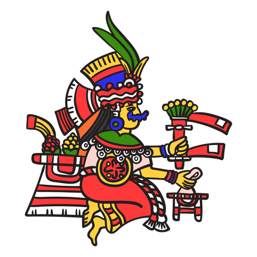 Dios azteca color chicomecoatl Diseño PNG