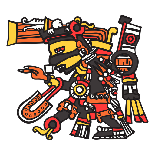 Dios azteca color tezcatlipoca Diseño PNG