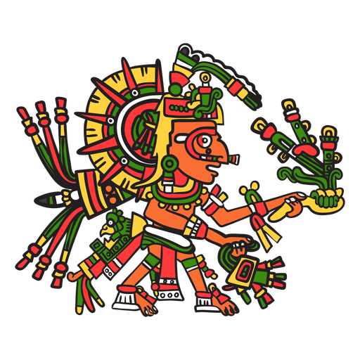 Deus asteca cor tonatiuh Desenho PNG