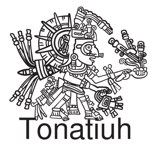 God aztec tonatiuh PNG Design