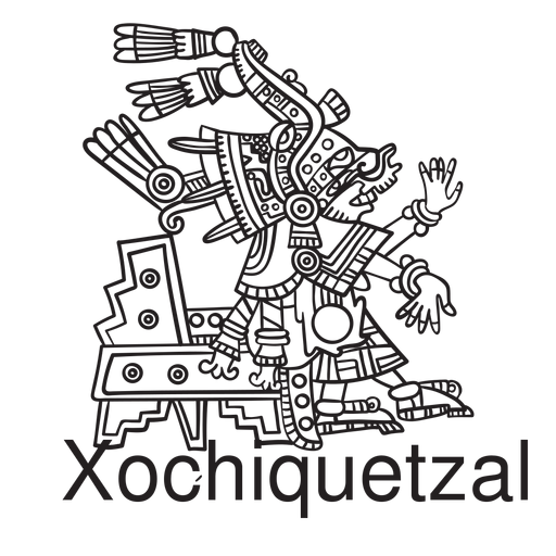 Gott aztekisches Xochiquetzal PNG-Design