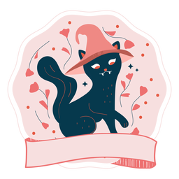Gato de distintivo de Halloween Desenho PNG