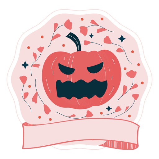 Halloween badge pumpkin PNG Design
