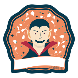 Vampiro de distintivo de Halloween Desenho PNG