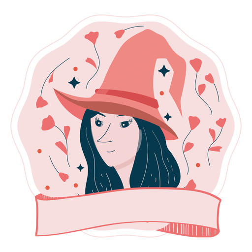 Halloween badge witch PNG Design