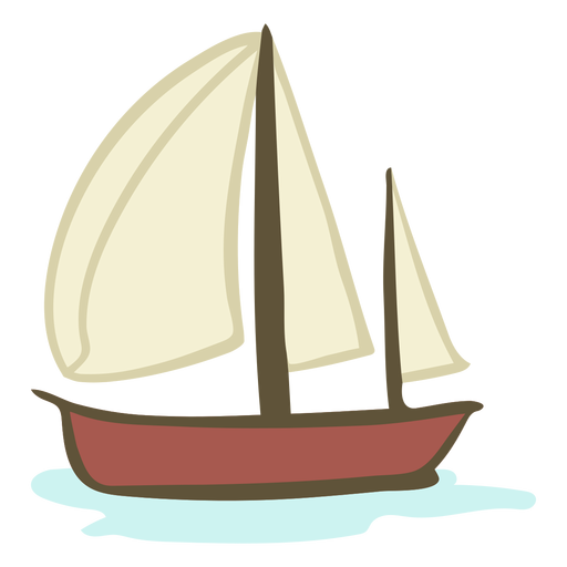 Barco dibujado a mano Diseño PNG