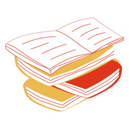 Livros desenhados à mão Desenho PNG