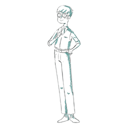 Chico británico dibujado a mano Diseño PNG
