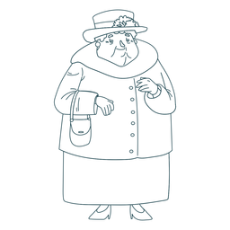 Abuela británica dibujada a mano Diseño PNG