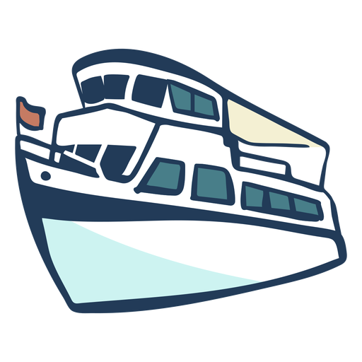 Barco dibujado a mano Diseño PNG