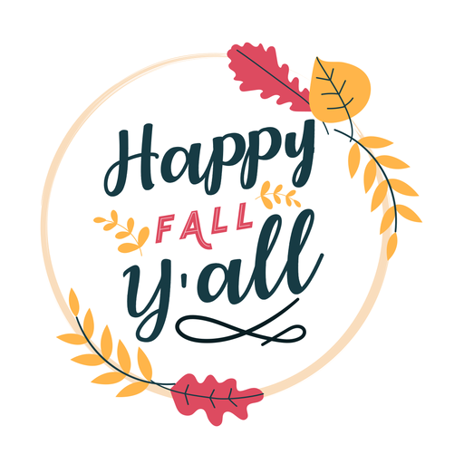Happy fall lettering PNG Design