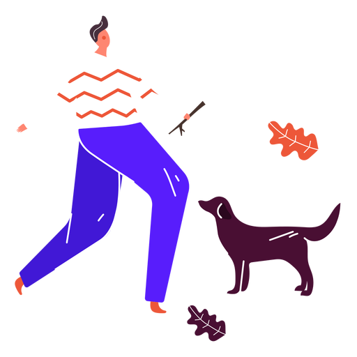 Man playing with dog PNG Design