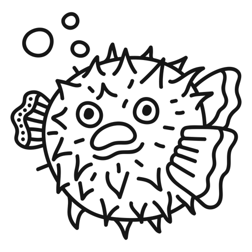 Download Puffer fish oldschool stroke - Transparent PNG & SVG vector file