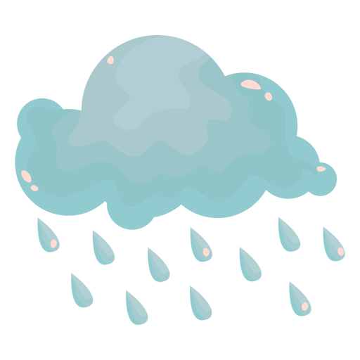 Nuvem de chuva plana Desenho PNG