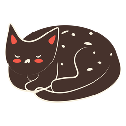 Ilustración de gato durmiendo Diseño PNG