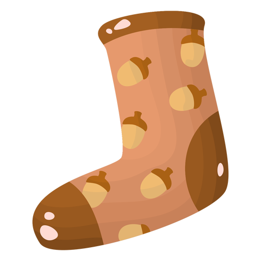 Sock acorns flat PNG Design