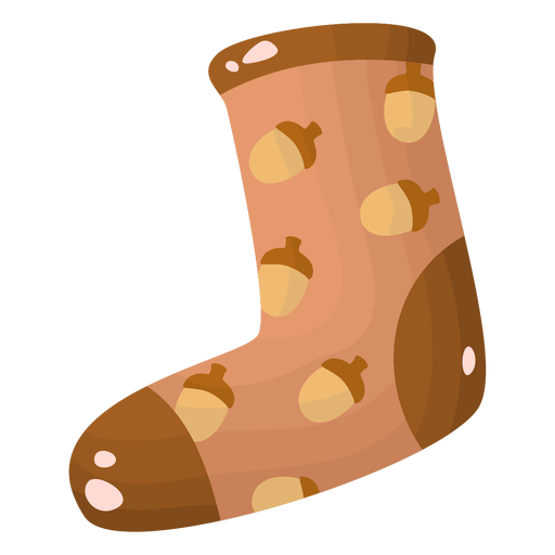 Socken Eicheln flach PNG-Design