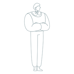 Personaje de niño británico de trazo Diseño PNG