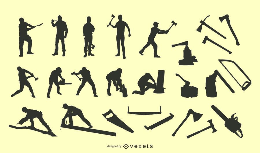 Lumberjack silhouette collection Lumberjack silhouette collection