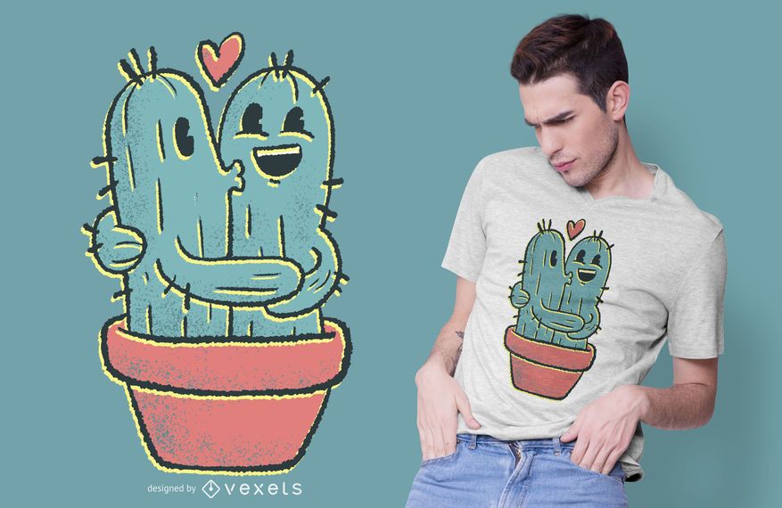 Cactus couple t-shirt design Cactus couple t-shirt design