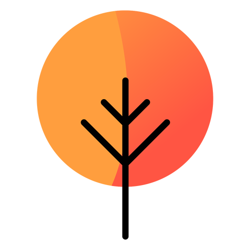 Árbol redondo icono de otoño Diseño PNG
