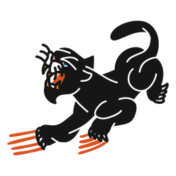 Piso pantera salvaje oldschool Diseño PNG