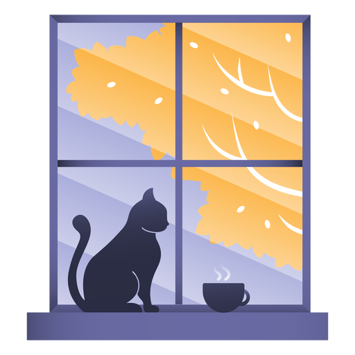 Fensterkatzenillustration PNG-Design