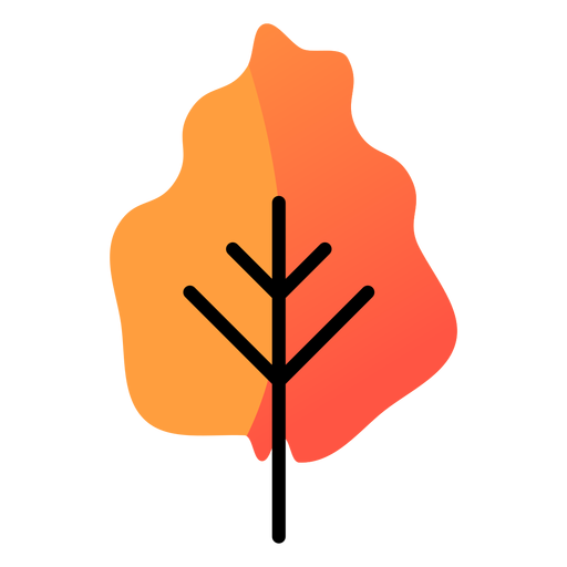 Ícone de árvore amarela de outono Desenho PNG