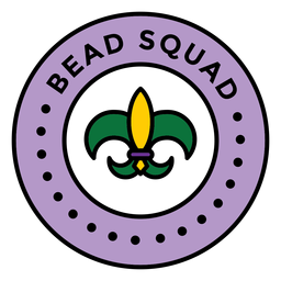 bead squad mardi gras de colores Diseño PNG