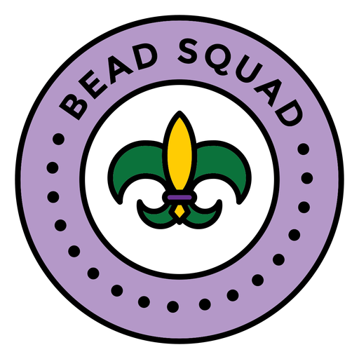 bead squad mardi gras de colores Diseño PNG