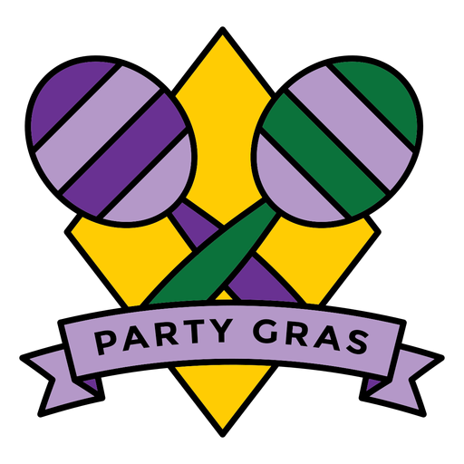 Party Gras Maracas Abzeichen PNG-Design