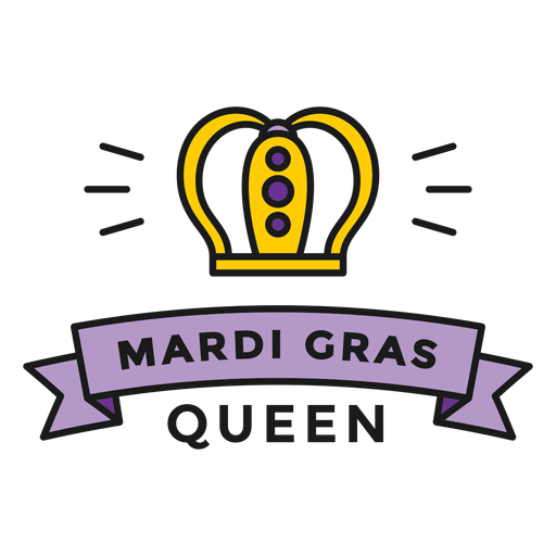 mardi gras queen badge PNG Design