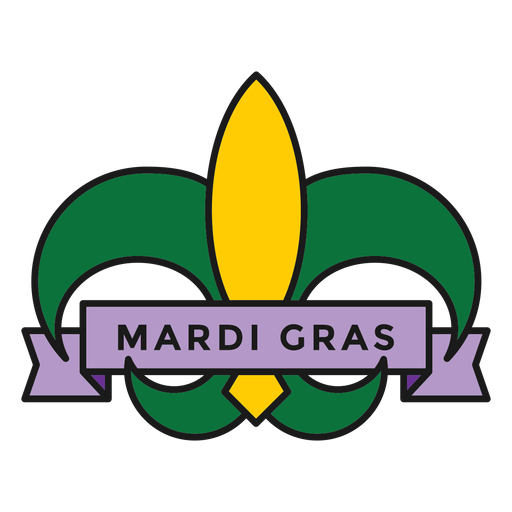 mardi gras badge colored  PNG Design
