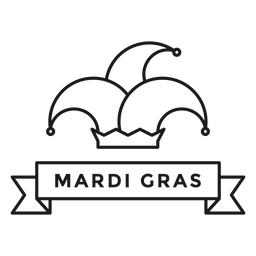 trazo de insignia de sombrero de mardi gras Diseño PNG