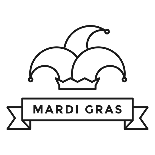 mardi gras hat badge stroke PNG Design