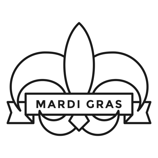 trazo de insignia de mardi gras Diseño PNG