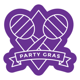 distintivo festa gras roxo maracas Desenho PNG