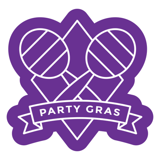 insignia de maracas moradas de fiesta gras Diseño PNG
