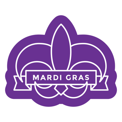 mardi gras badge colored purple PNG Design