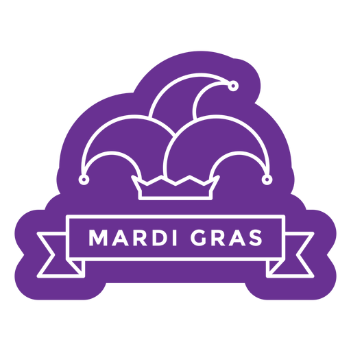 mardi gras hat badge purple PNG Design