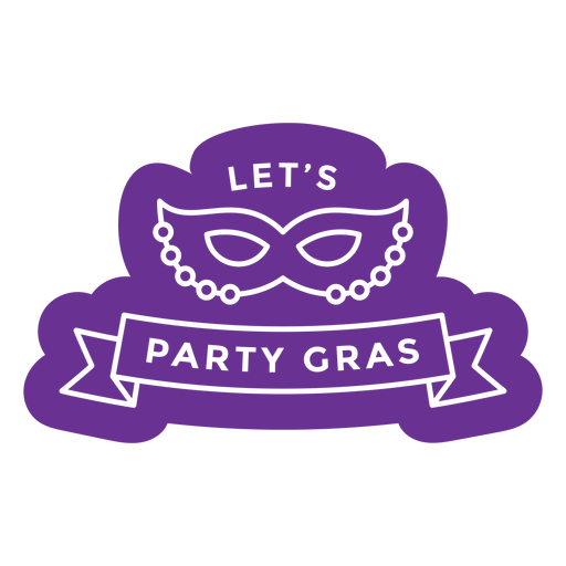let's party gras colored purple PNG Design
