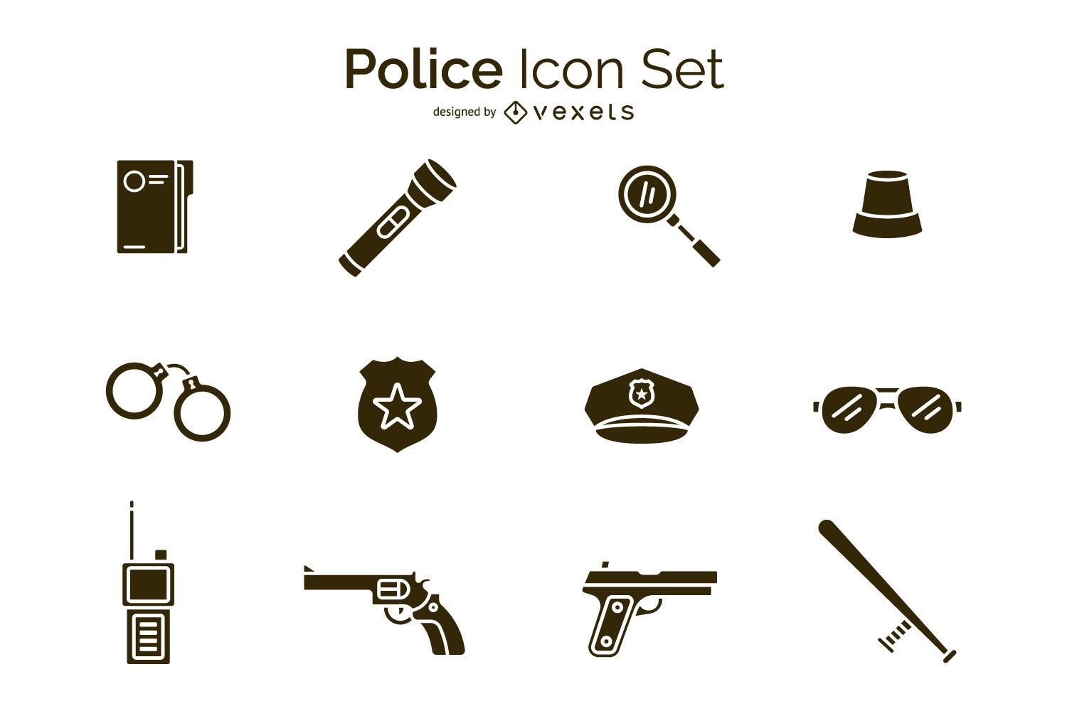 Police icon set