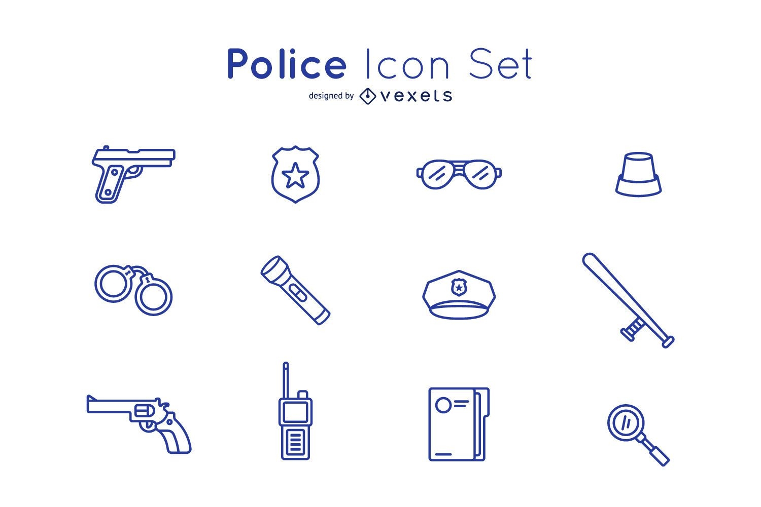 Conjunto de ícones de polícia