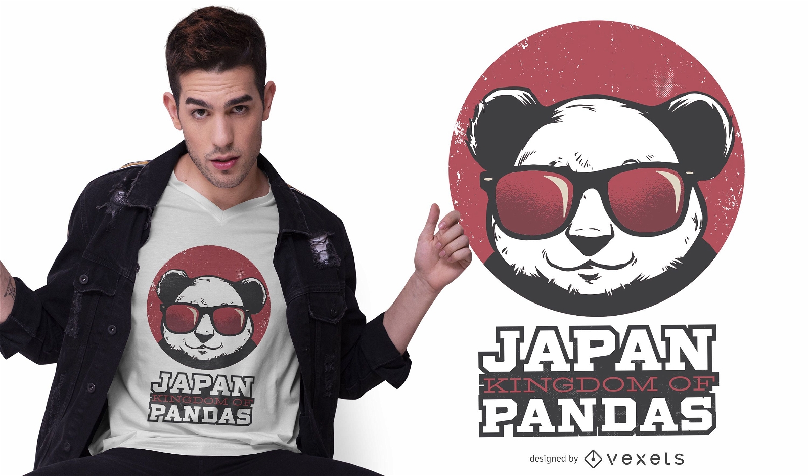 Design de camiseta do Panda Kingdom Japan