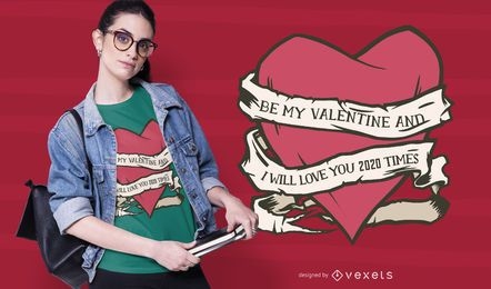 Valentine 2020 heart t-shirt design
